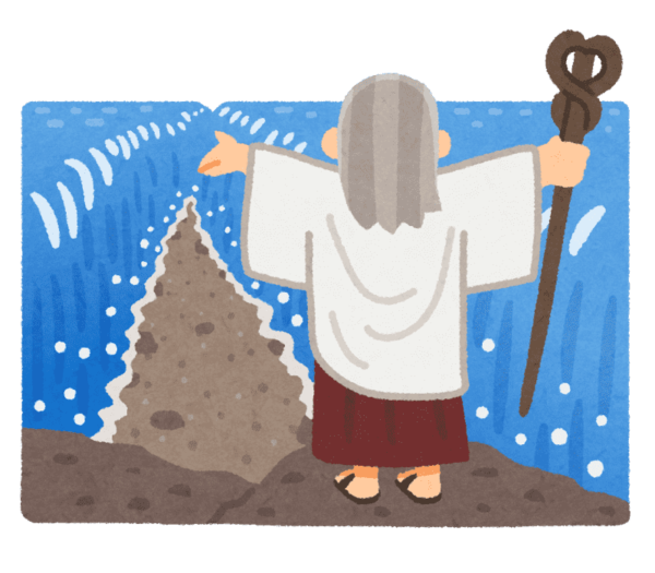 海を割るモーセ